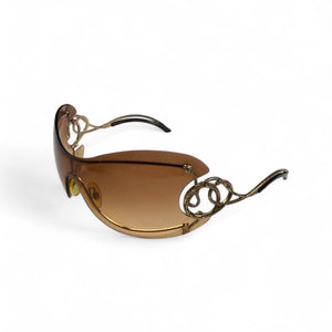 Gold snake 2000s shield sunglasses