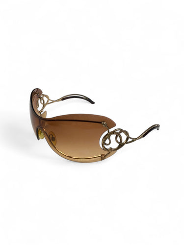 Gold snake 2000s shield sunglasses
