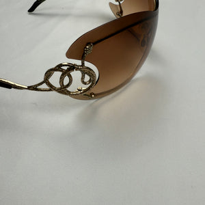 Gold snake 2000s shield sunglasses