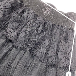 Black mesh pleated low rise mini skirt (XS)