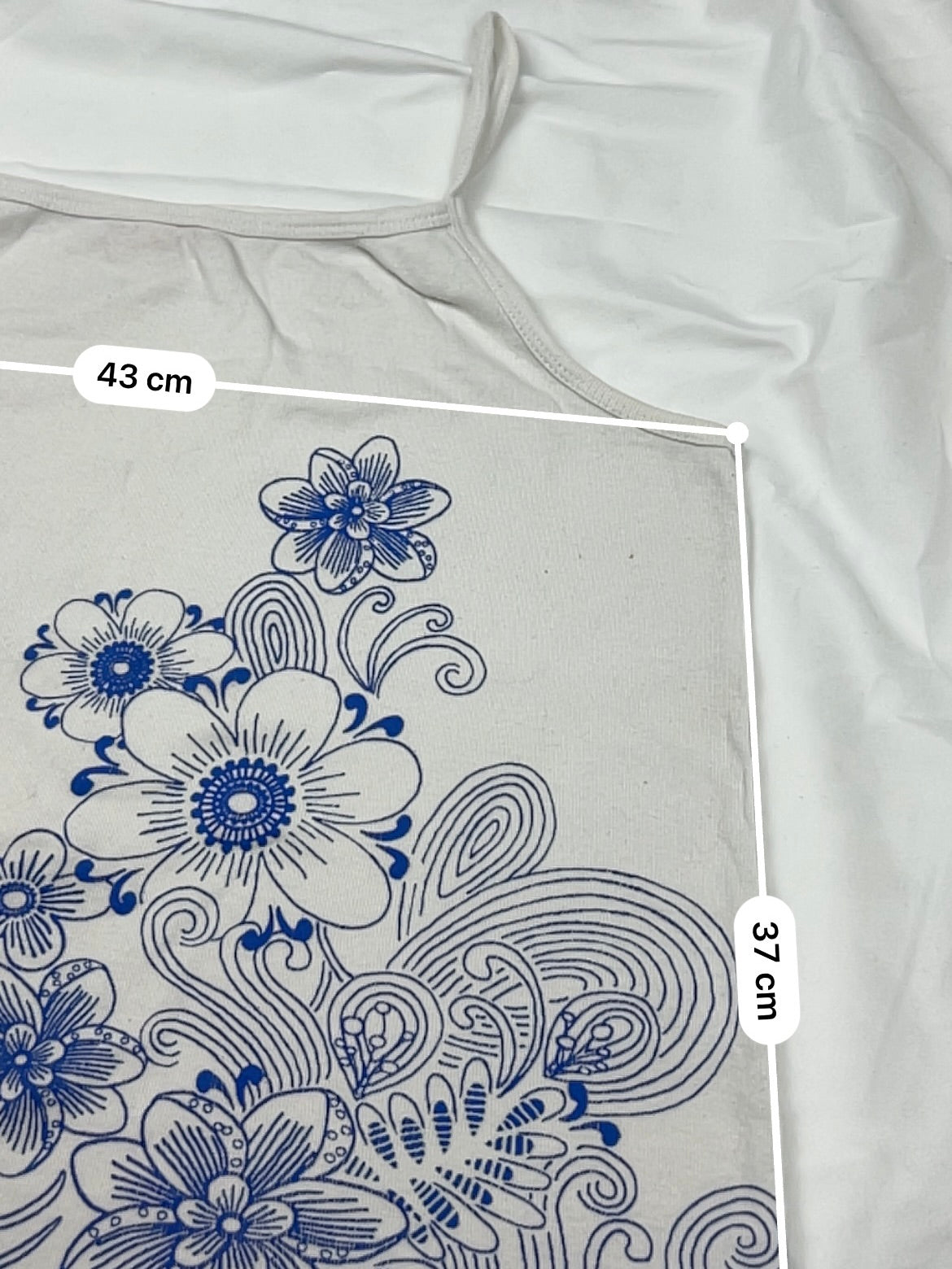 White floral 100% cotton cami top (XL)