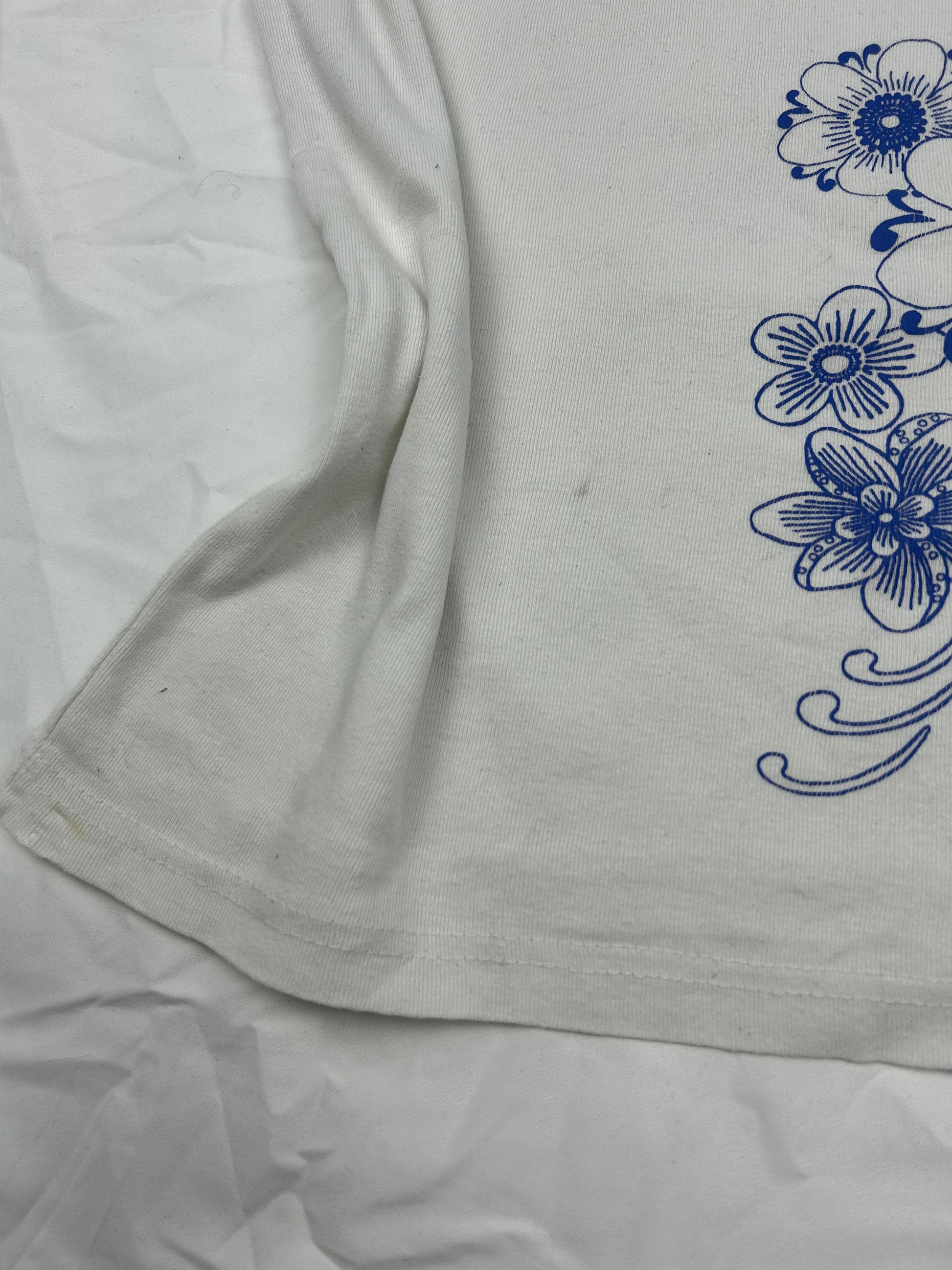 White floral 100% cotton cami top (XL)