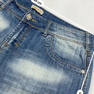 Blue denim low rise mini short (XL)