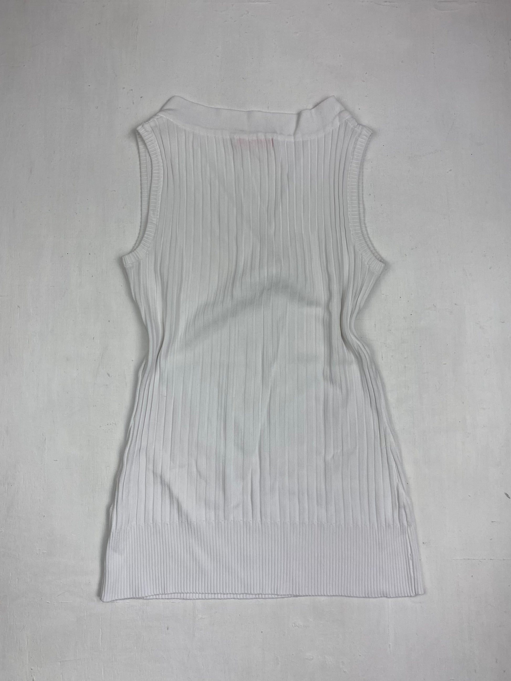 White zip up tank top (S)