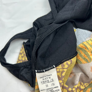 Black & beige graphic swimsuit body (S/M)
