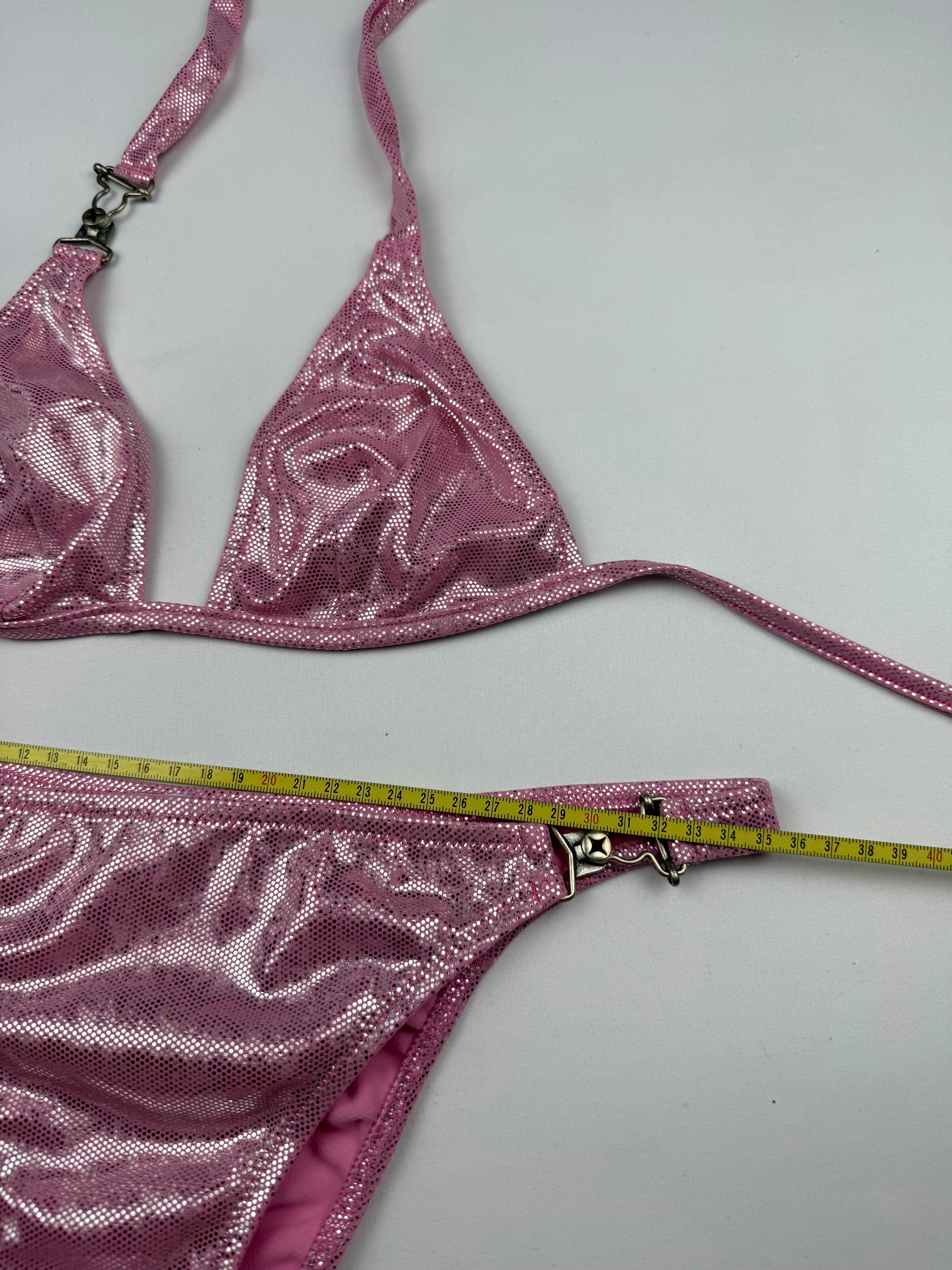 Baby pink shinny bikini set (S)