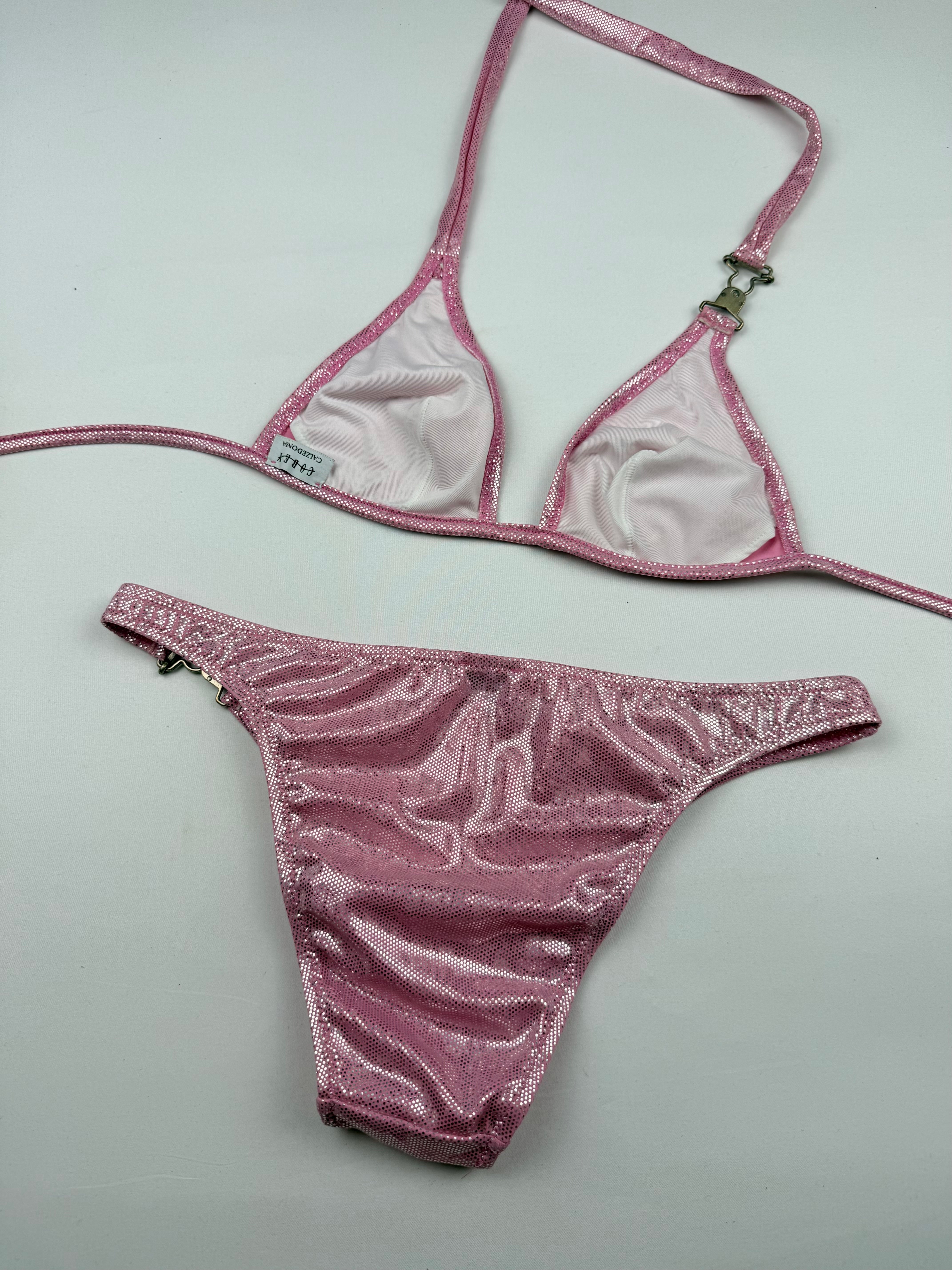 Baby pink shinny bikini set (S)