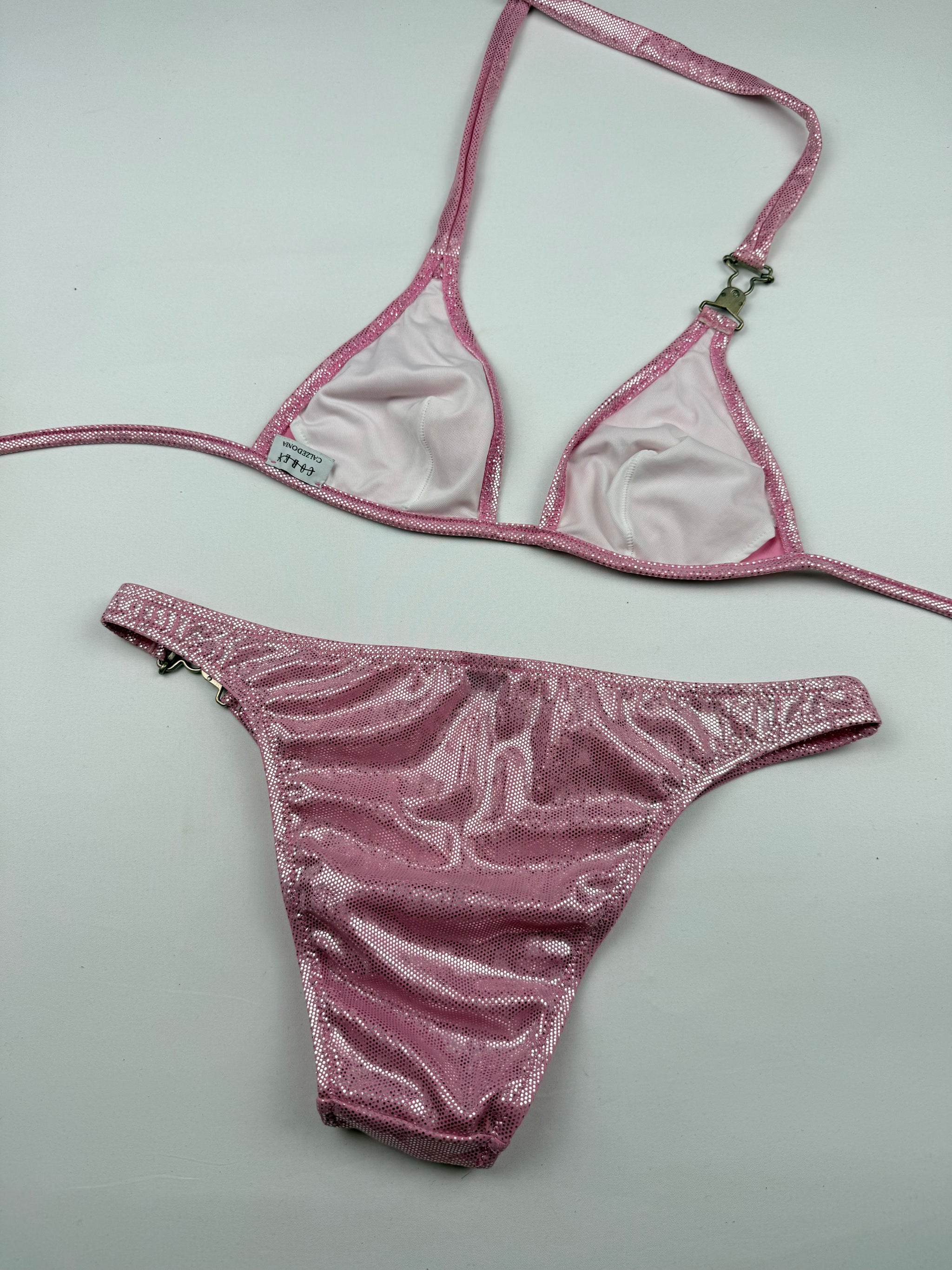 Baby pink shinny bikini set (S)
