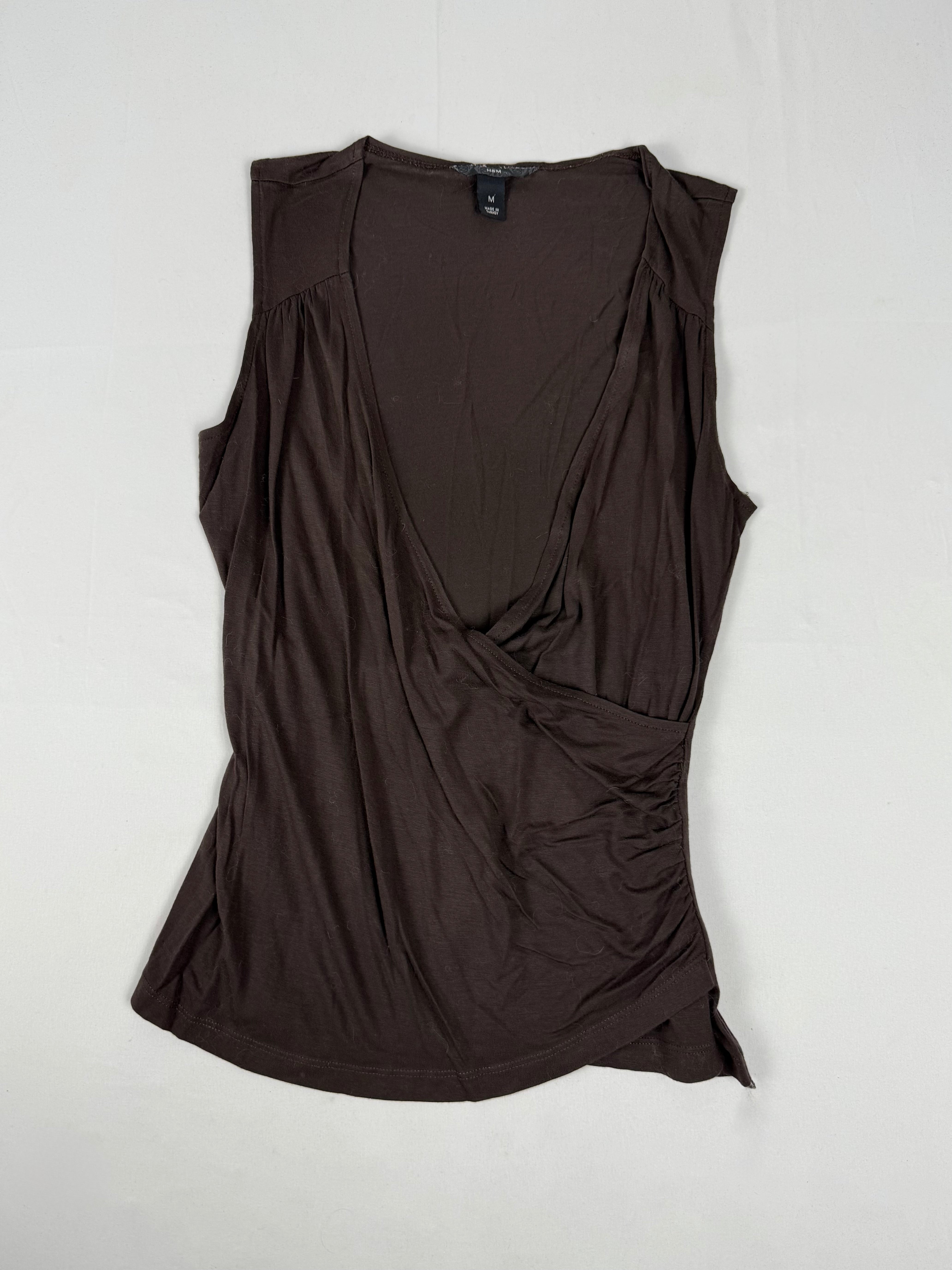 Brown plunge neck top (M/L)