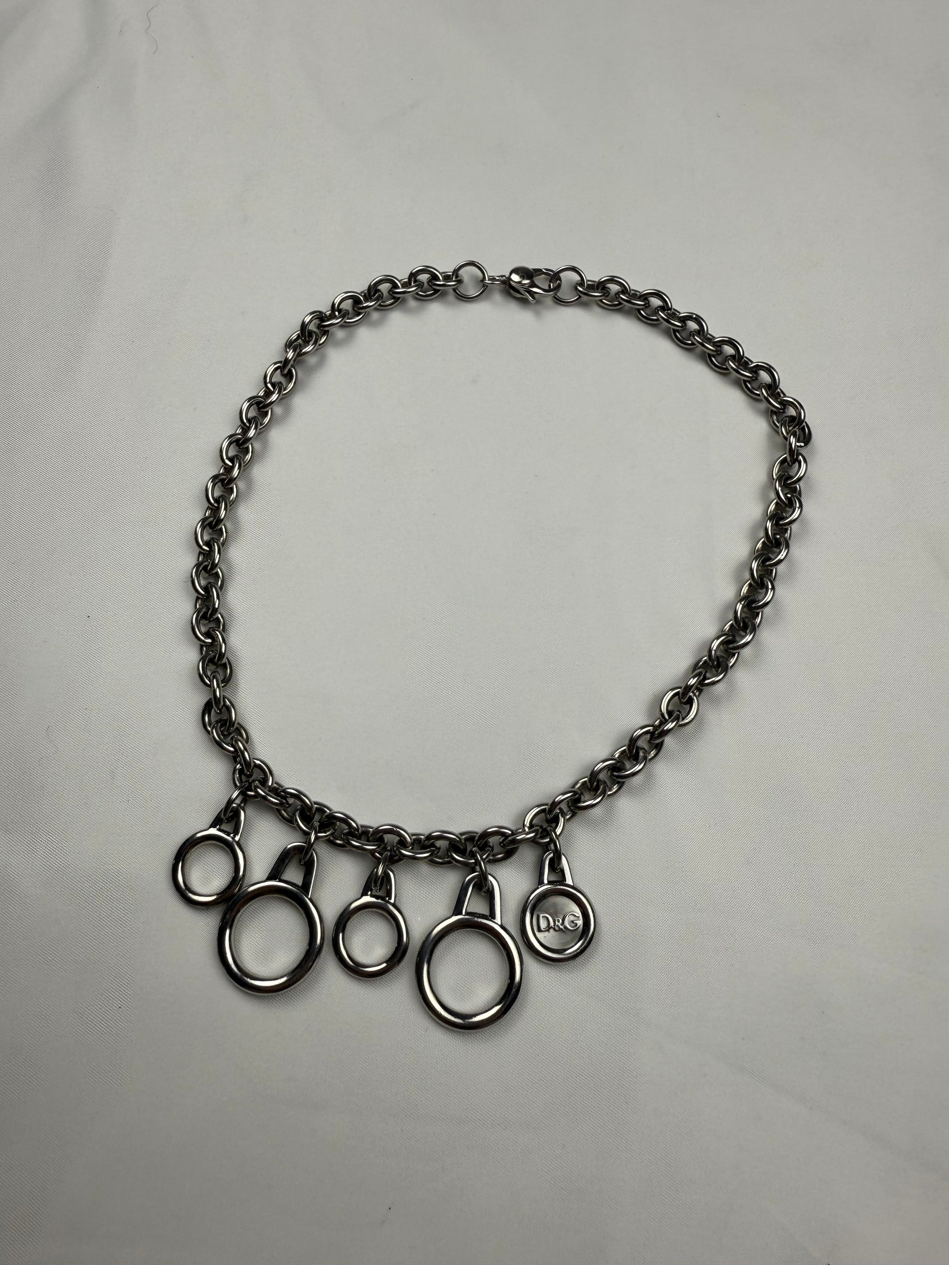 Vintage silver inox  jewelry necklace