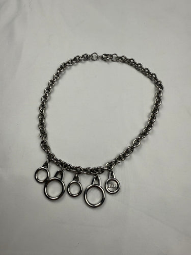 Vintage silver inox  jewelry necklace