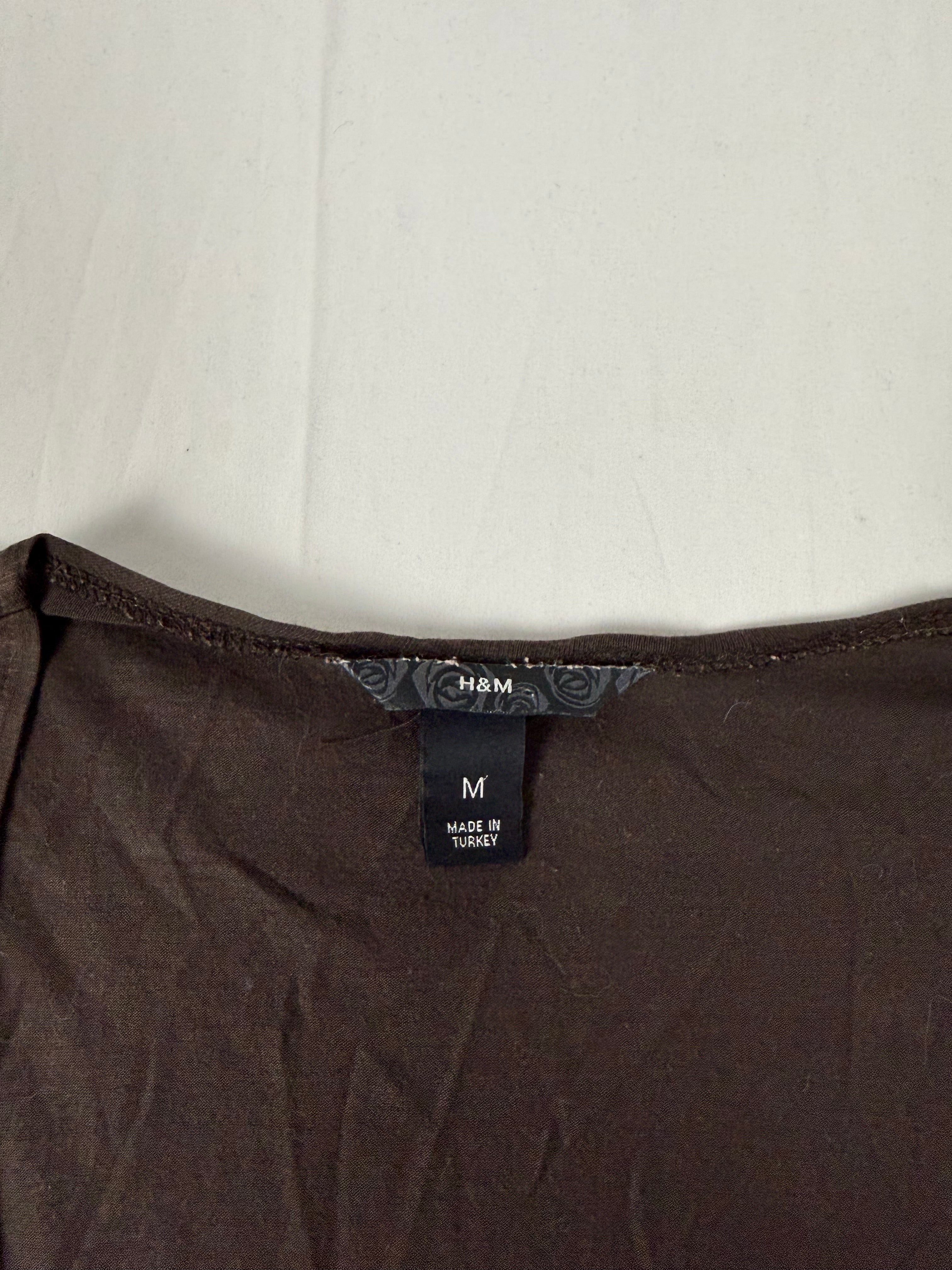 Brown plunge neck top (M/L)
