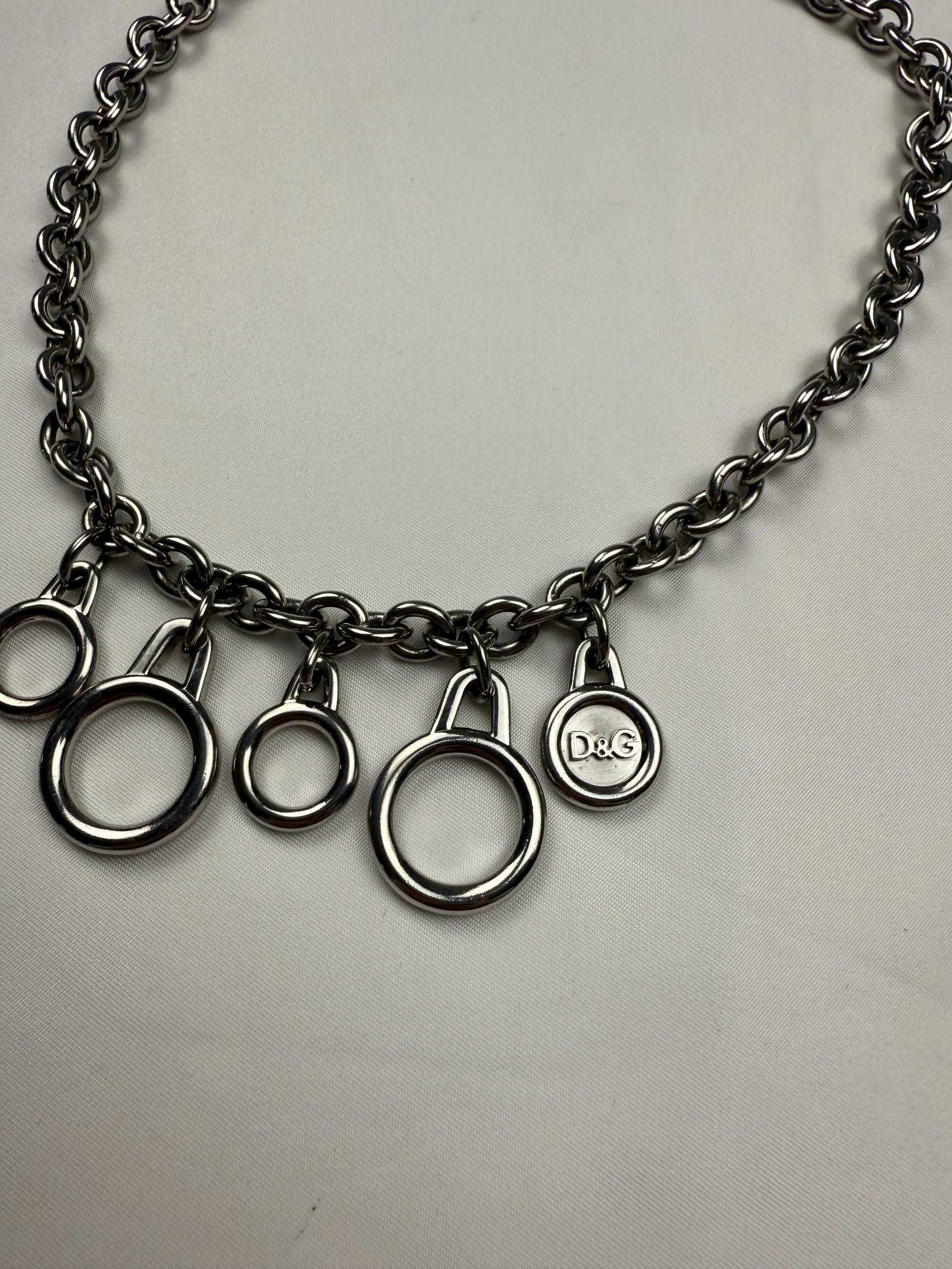 Vintage silver inox  jewelry necklace