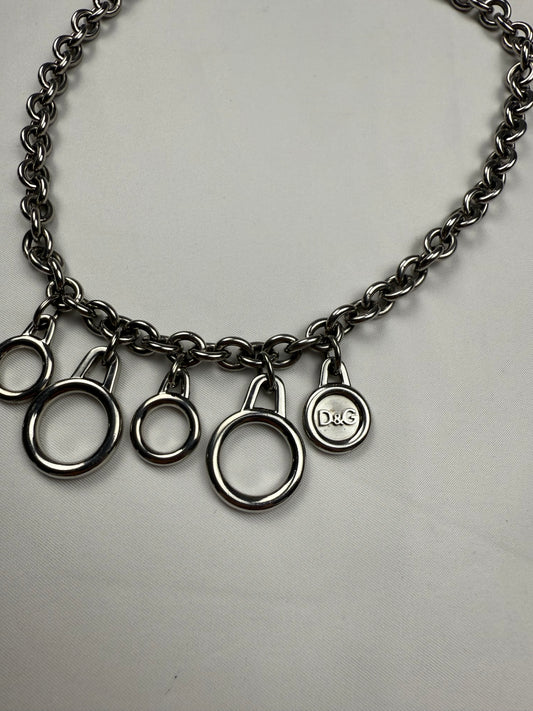 Vintage silver inox  jewelry necklace