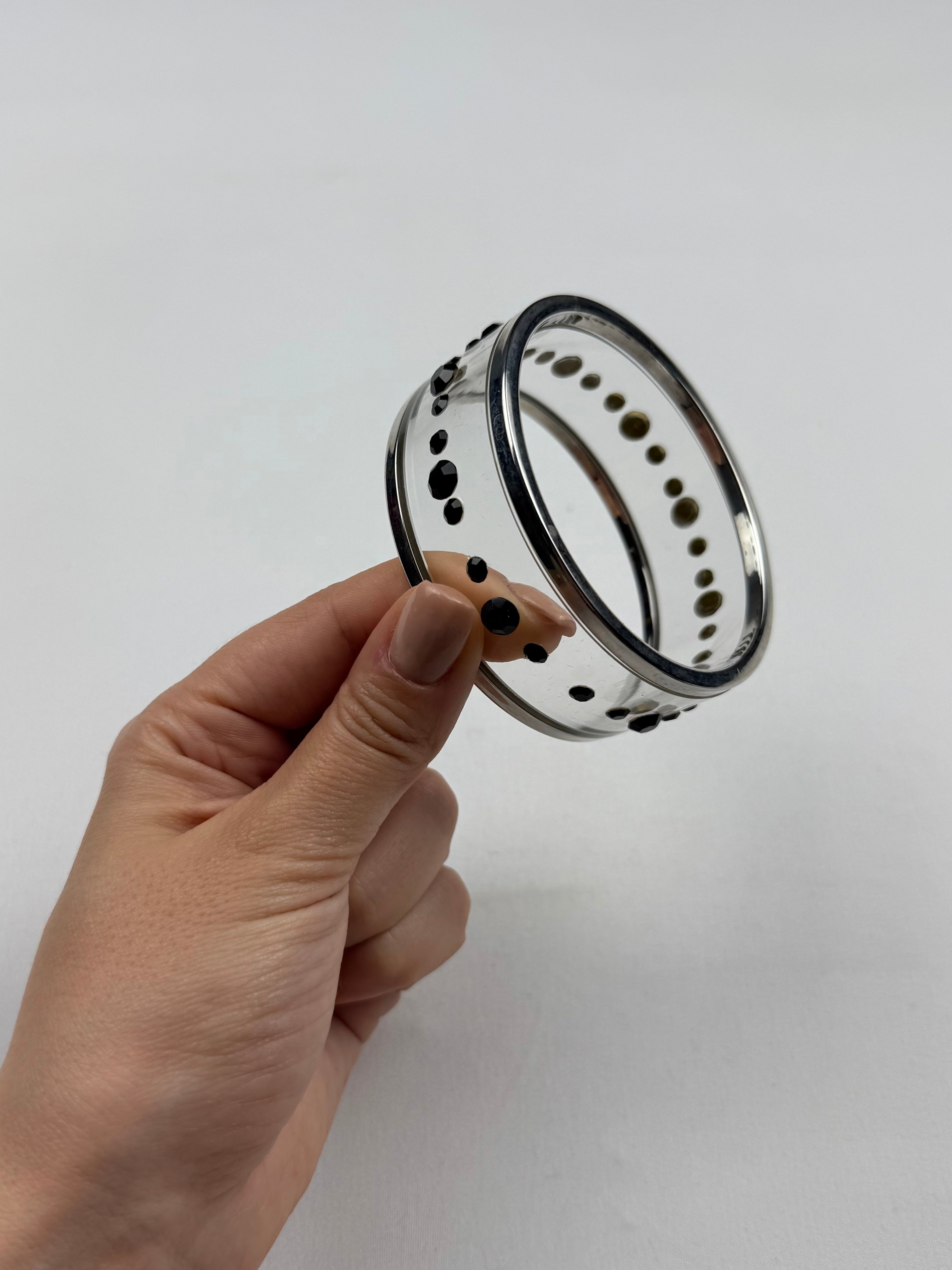 Silver inox bangle bracelet
