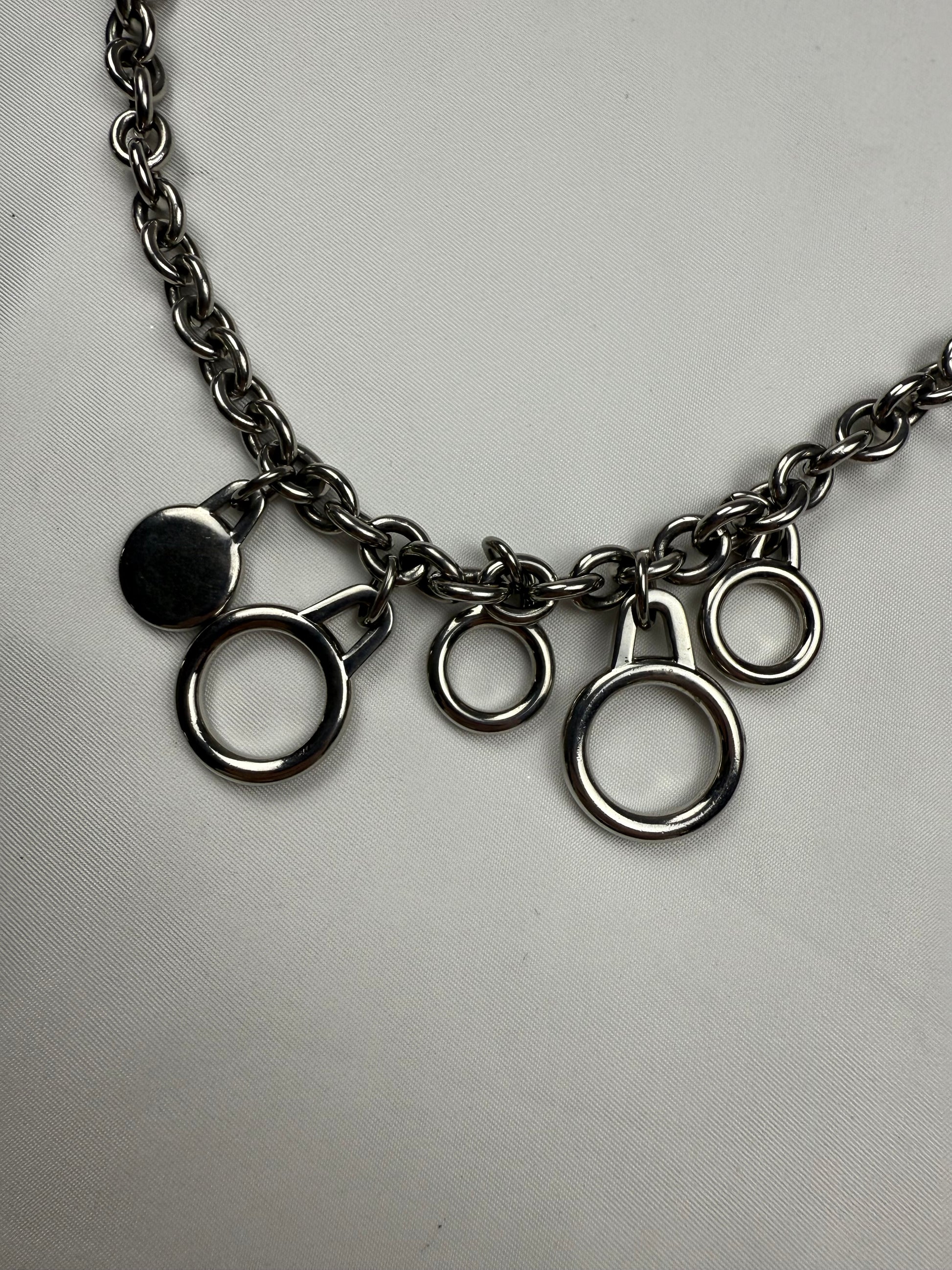 Vintage silver inox  jewelry necklace