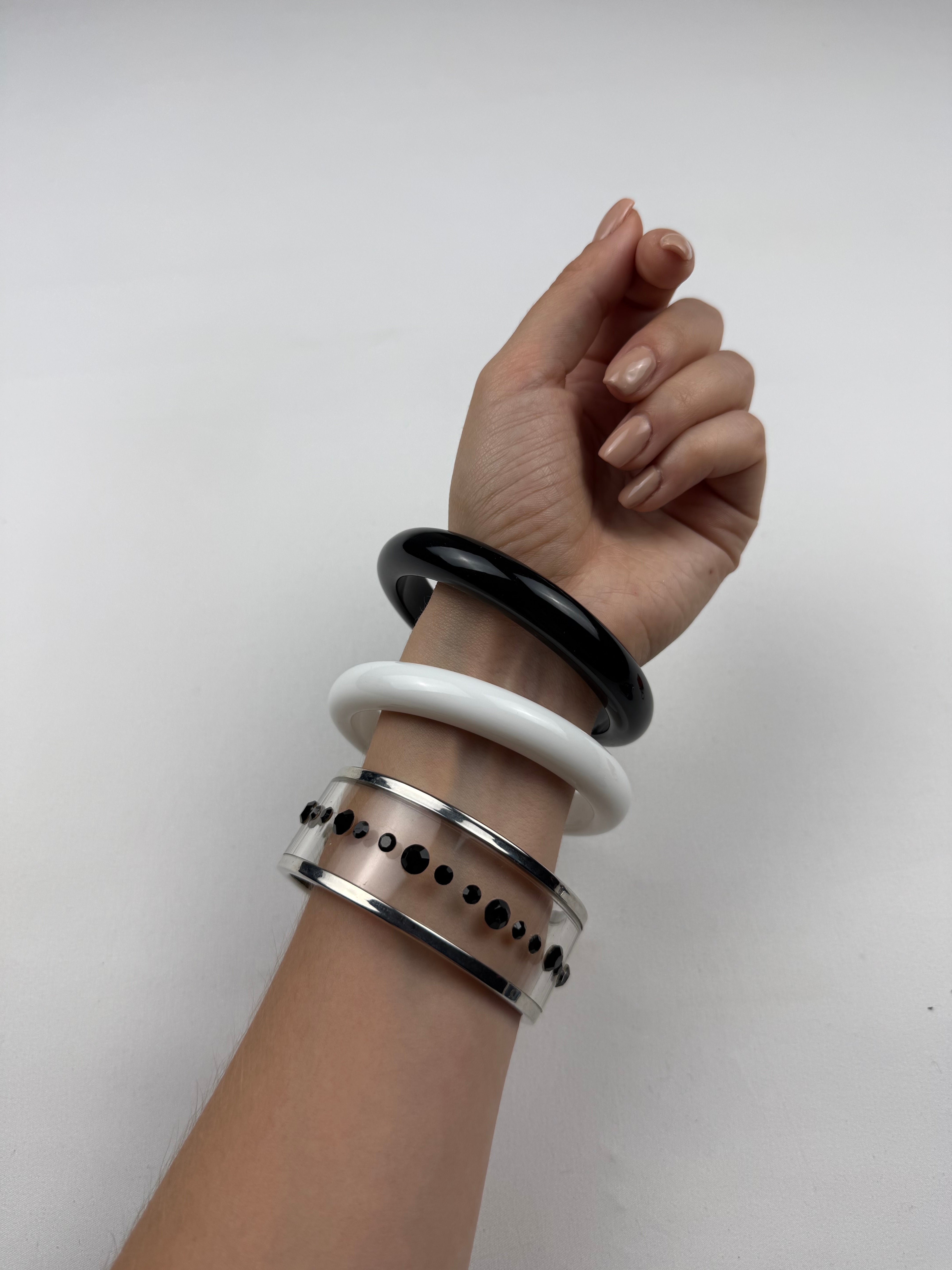 Silver inox bangle bracelet