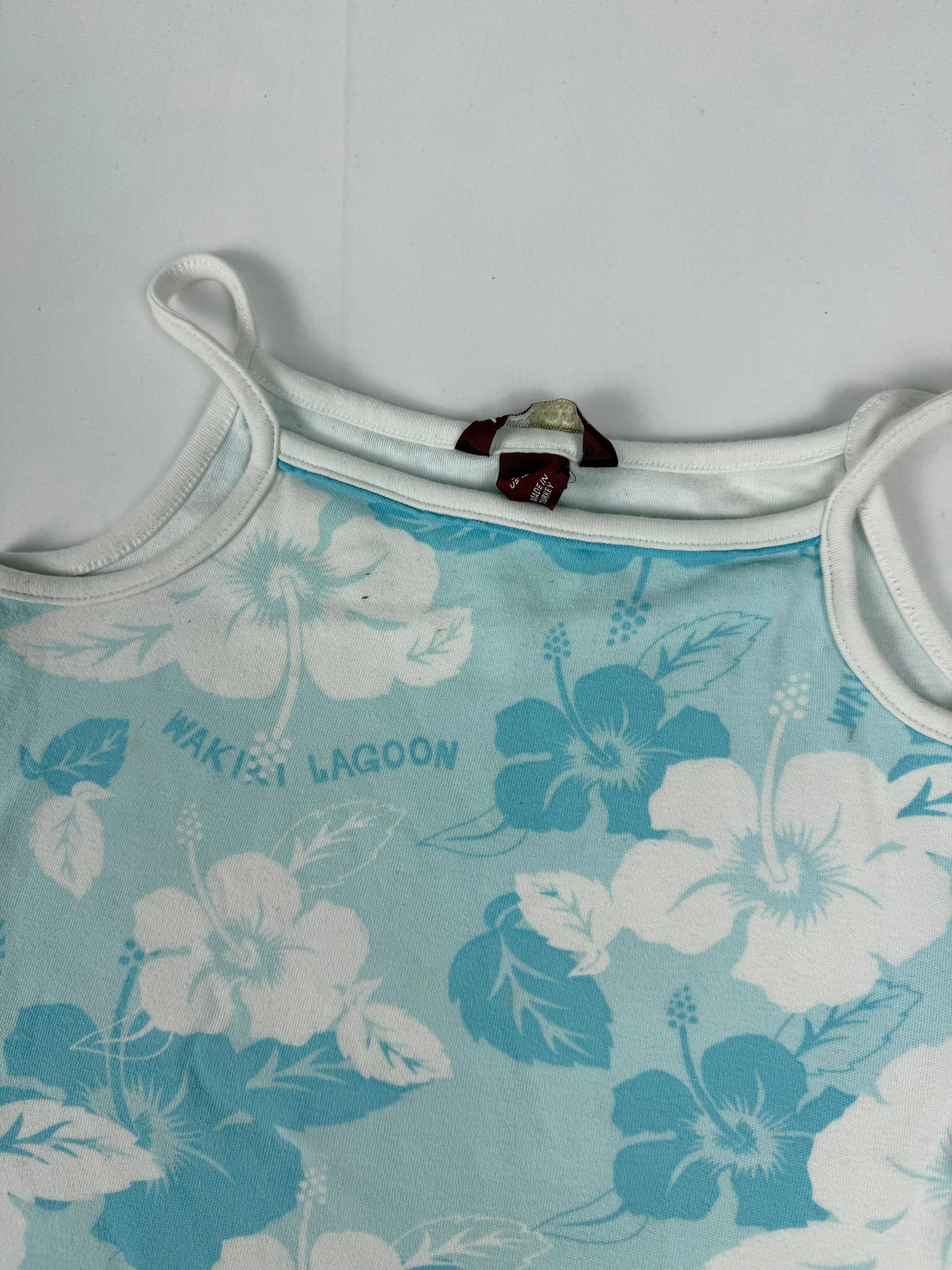 Baby flue floral 100% cotton top (XS/S)