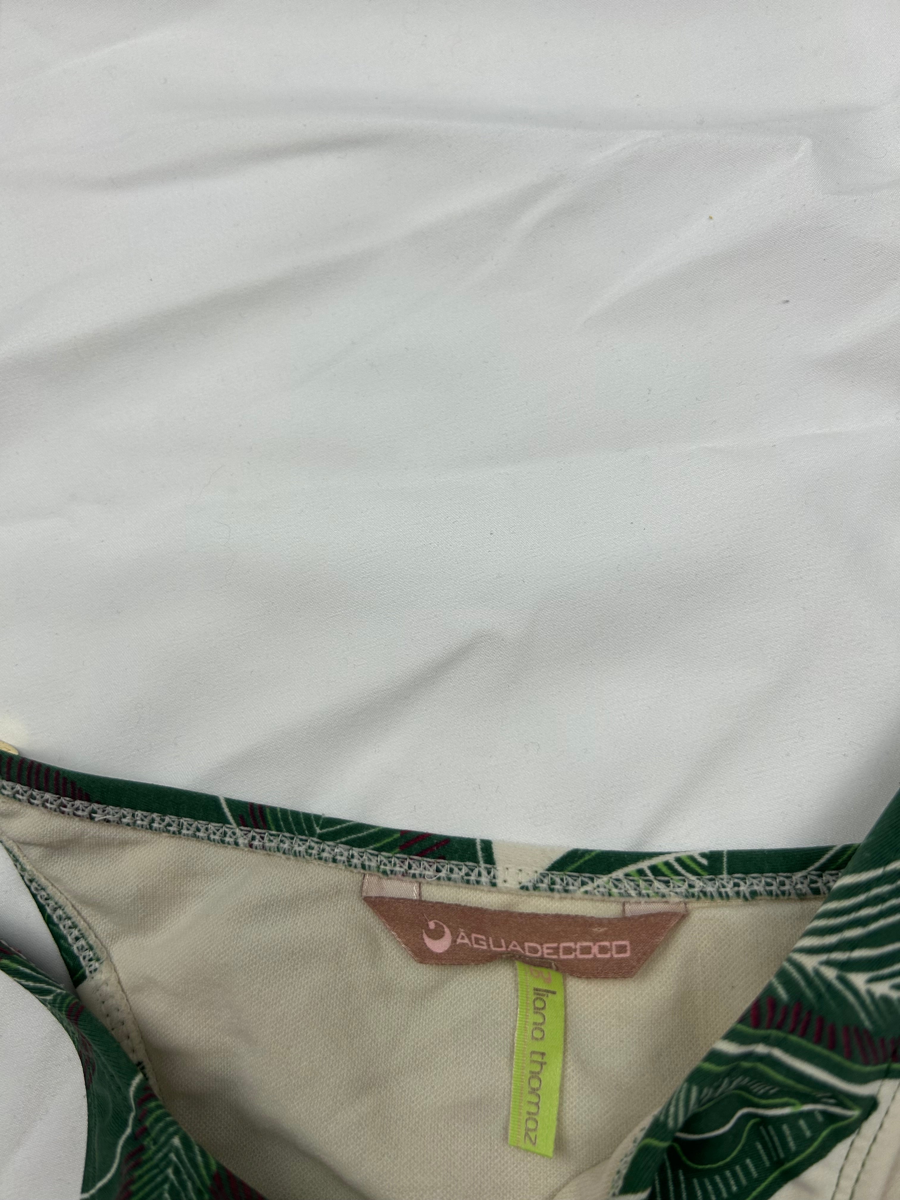 Khaki floral low rise brasilian bikini bottom (XS)
