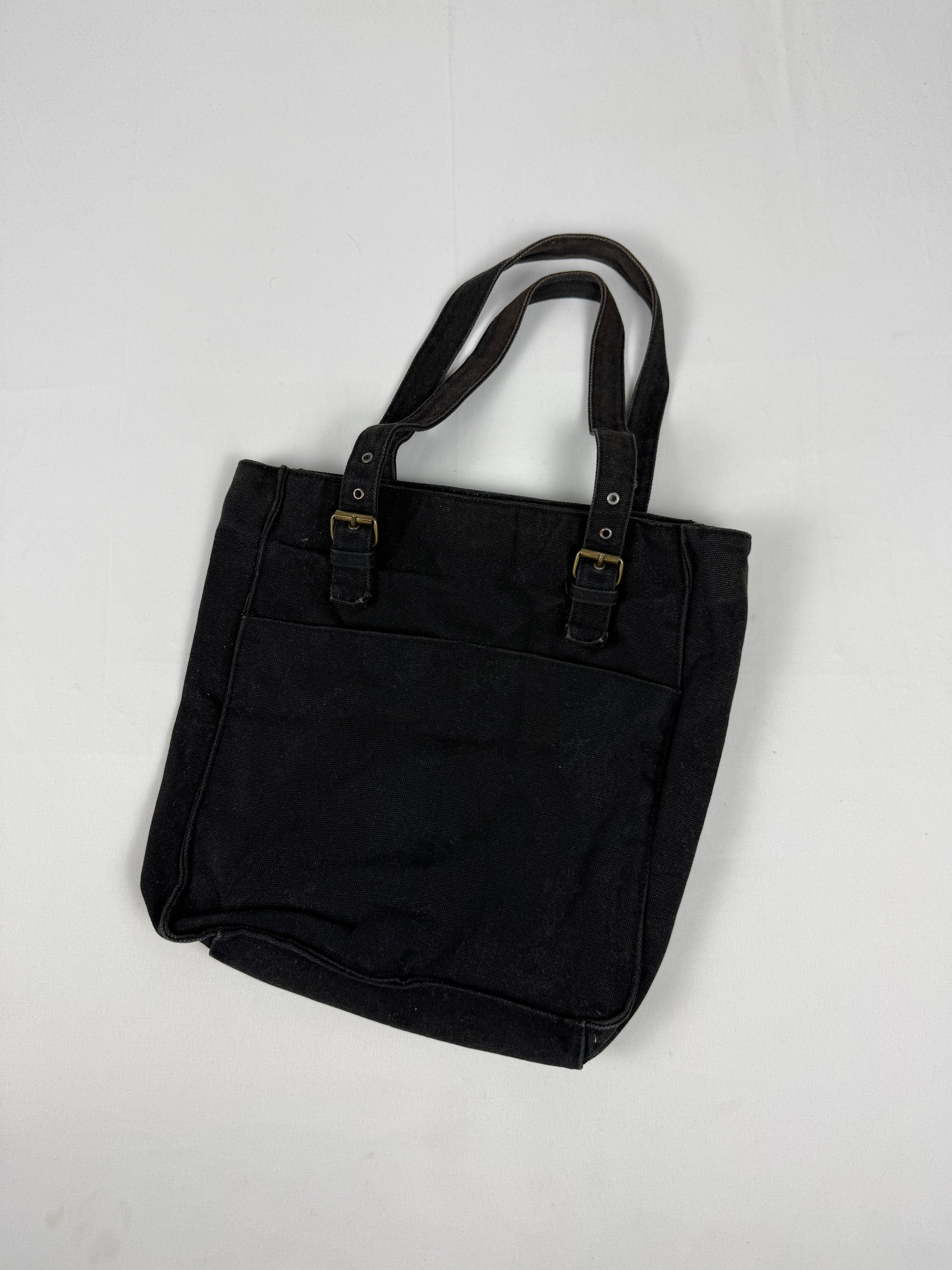 Black cotton besace bag
