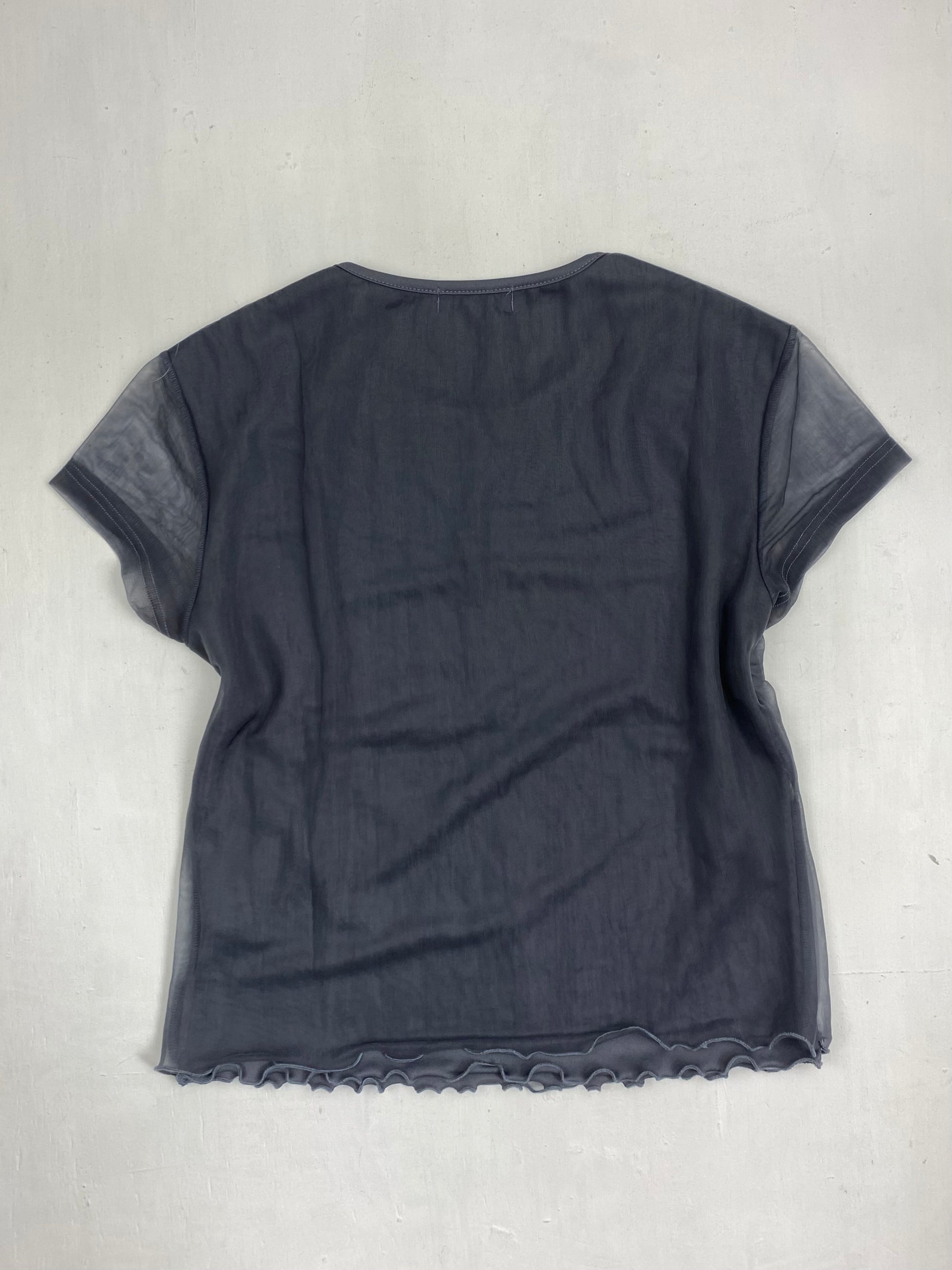 Grey mesh lined tee (M)