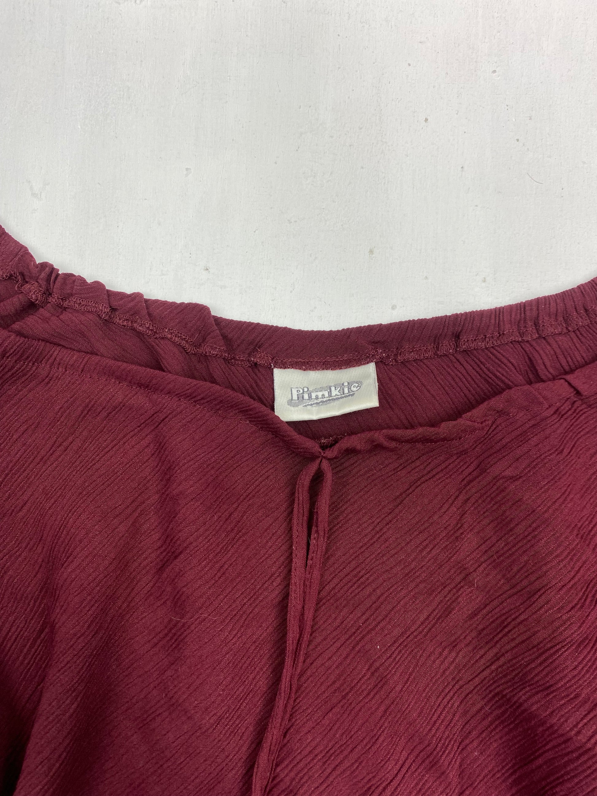 Burgundy bardot long sleeves top (XL)