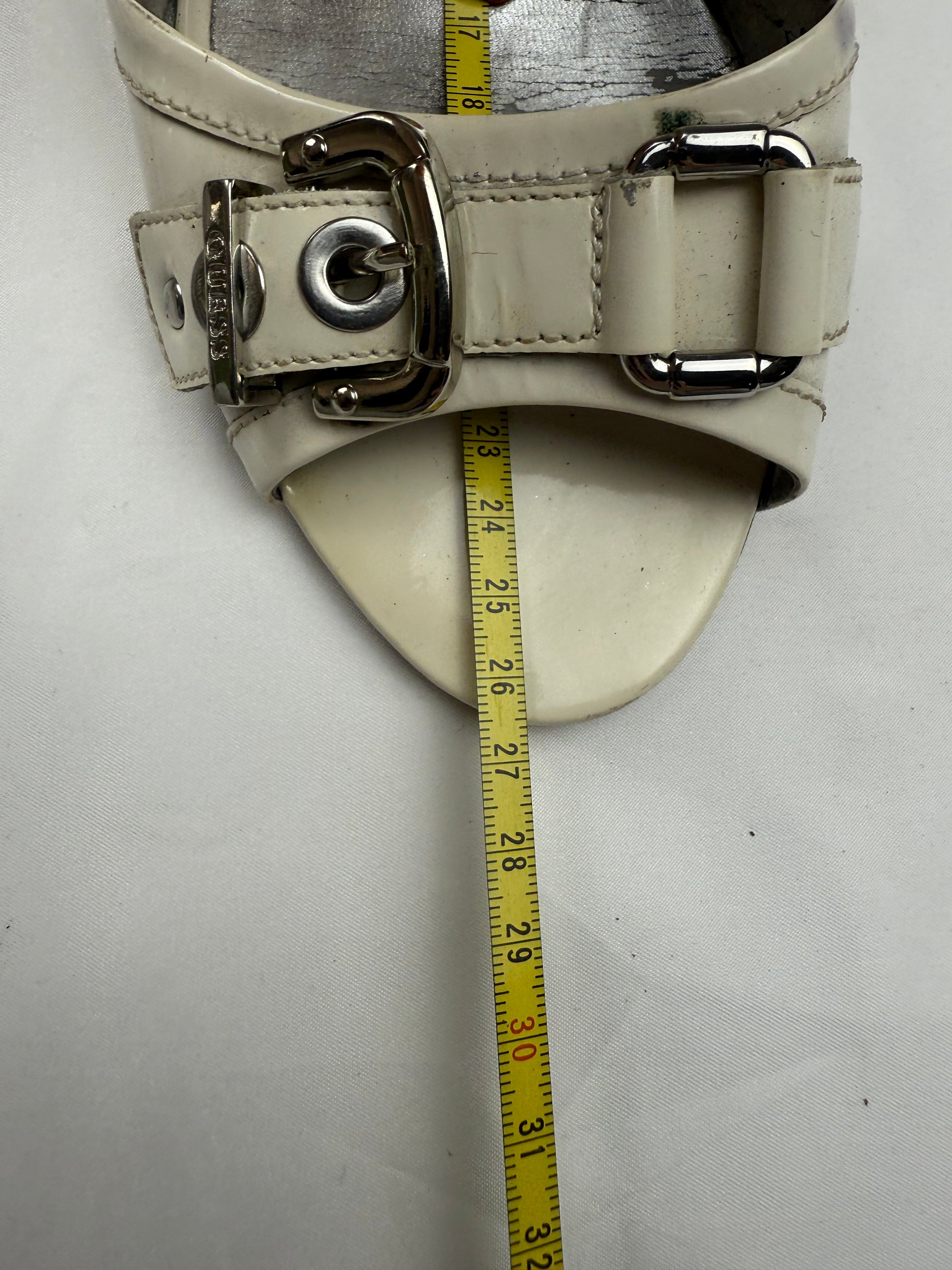 White buckle belt mules heels (39)