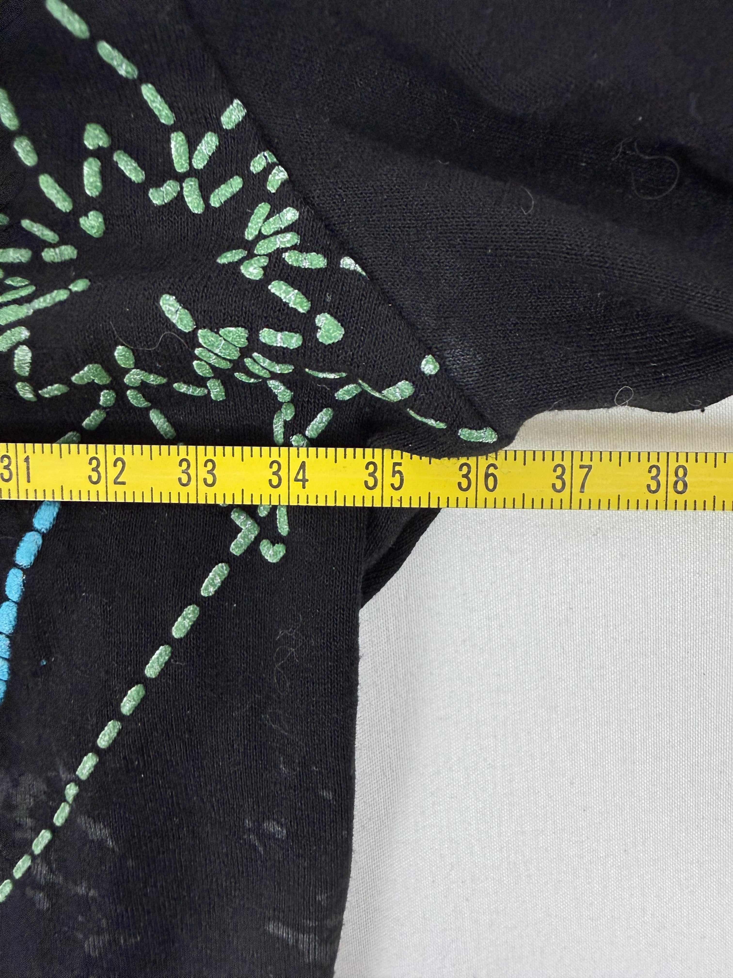 Black graphic long sleeves top (S)