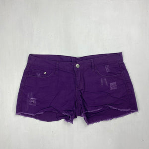 Purple denim low rise mini short (S/M)