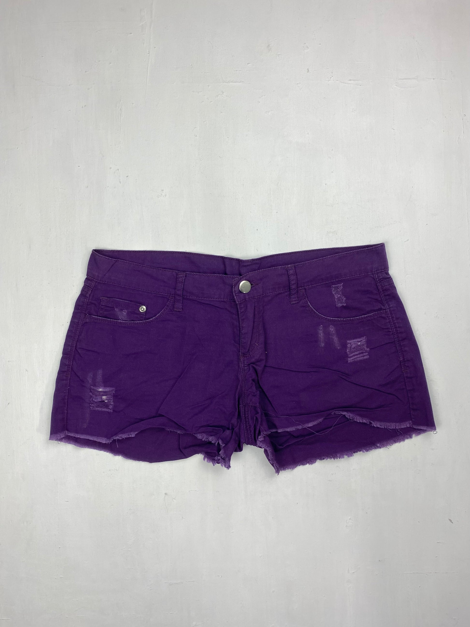 Purple denim low rise mini short (S/M)