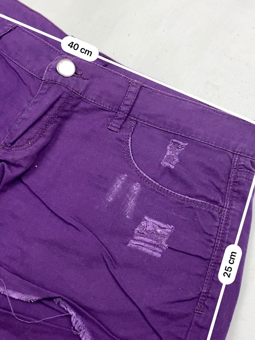 Purple denim low rise mini short (S/M)