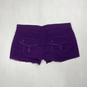 Purple denim low rise mini short (S/M)