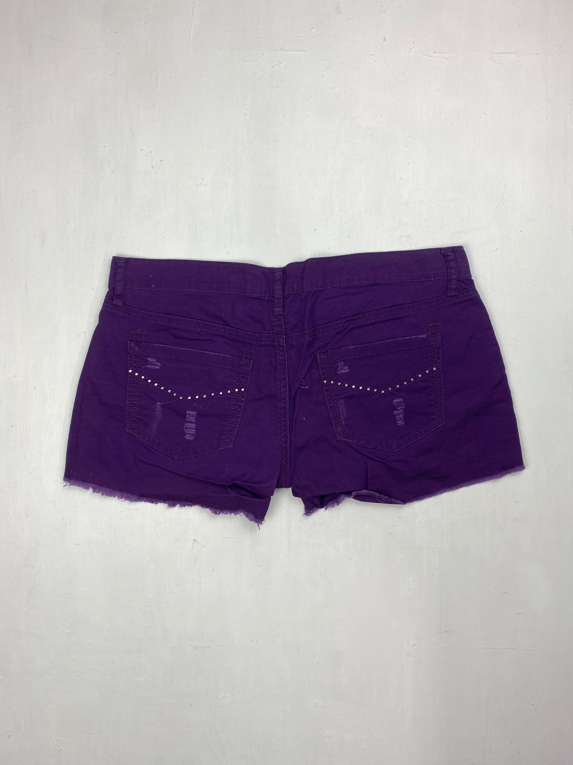 Purple denim low rise mini short (S/M)
