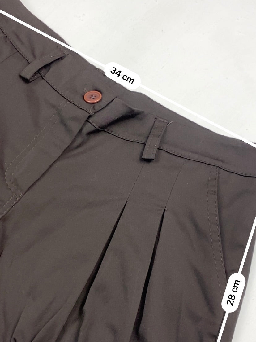 Brown low rise office mini short (S)