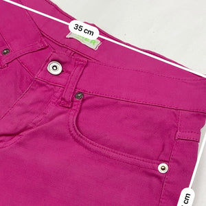 Pink low rise denim mini short (XS)
