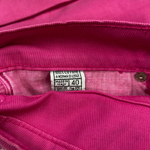 Pink low rise denim mini short (XS)
