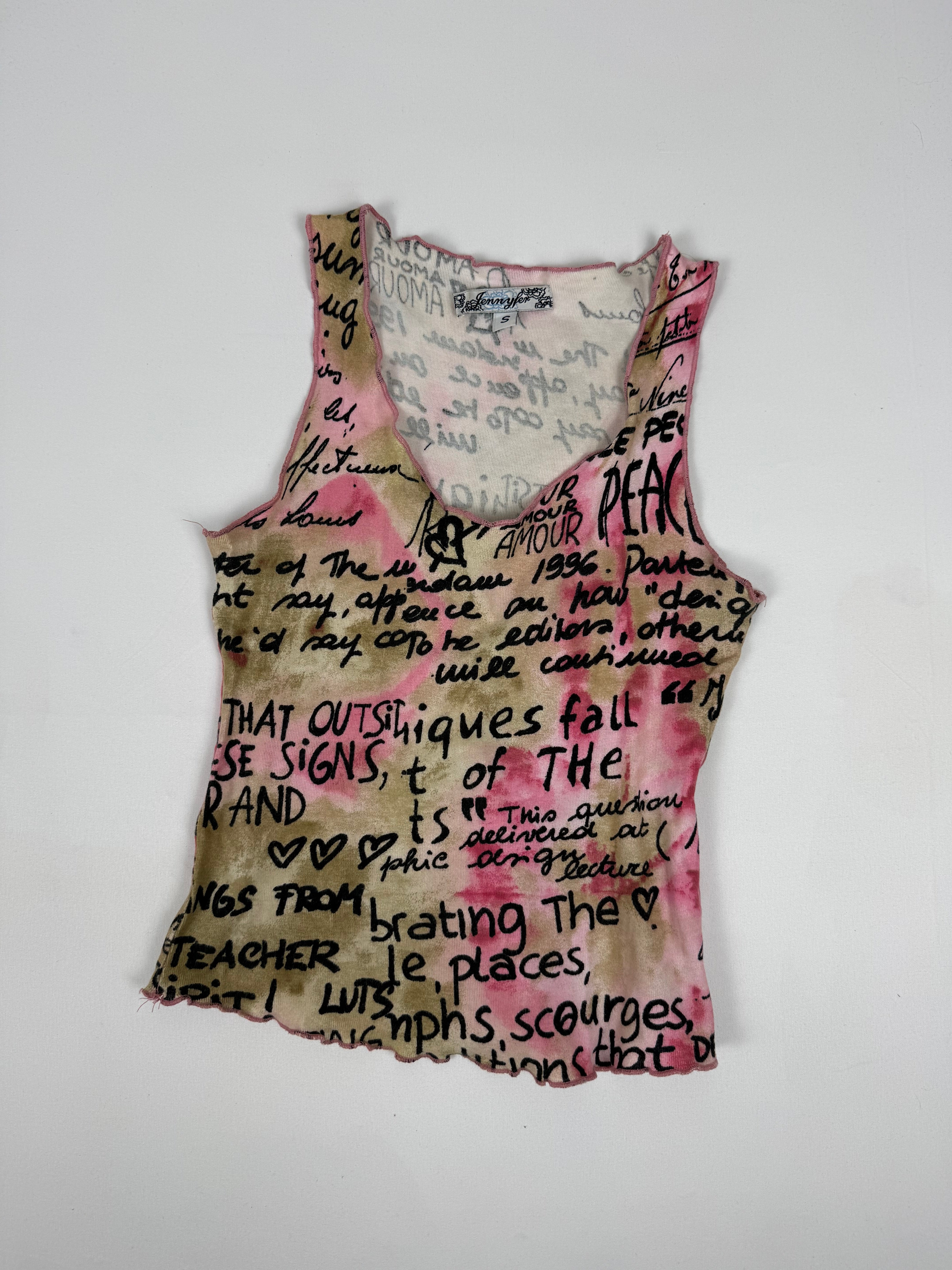 Pink graphic tank top (S)