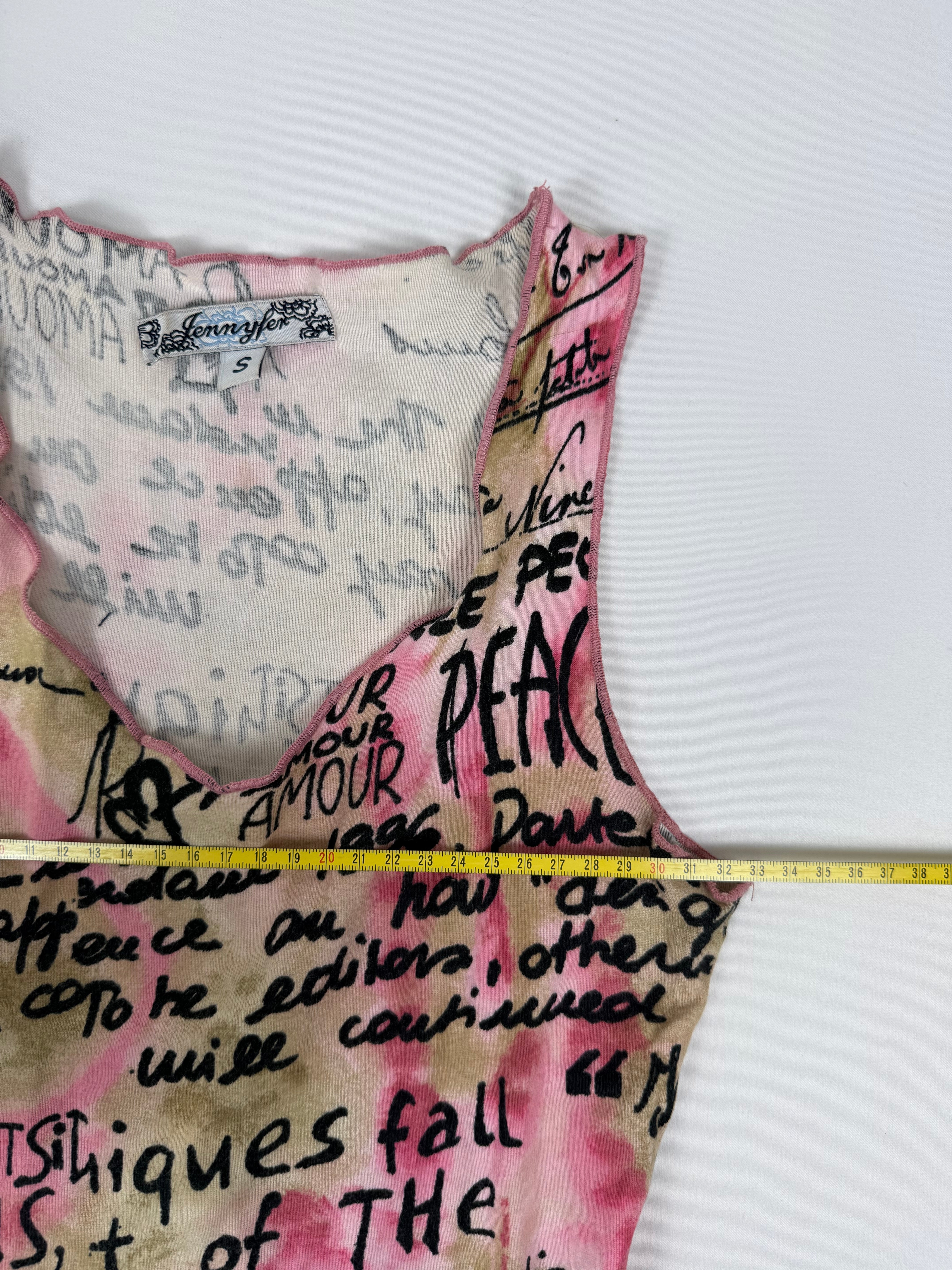 Pink graphic tank top (S)