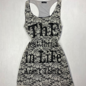 Grey lace lined tank top (S/M)