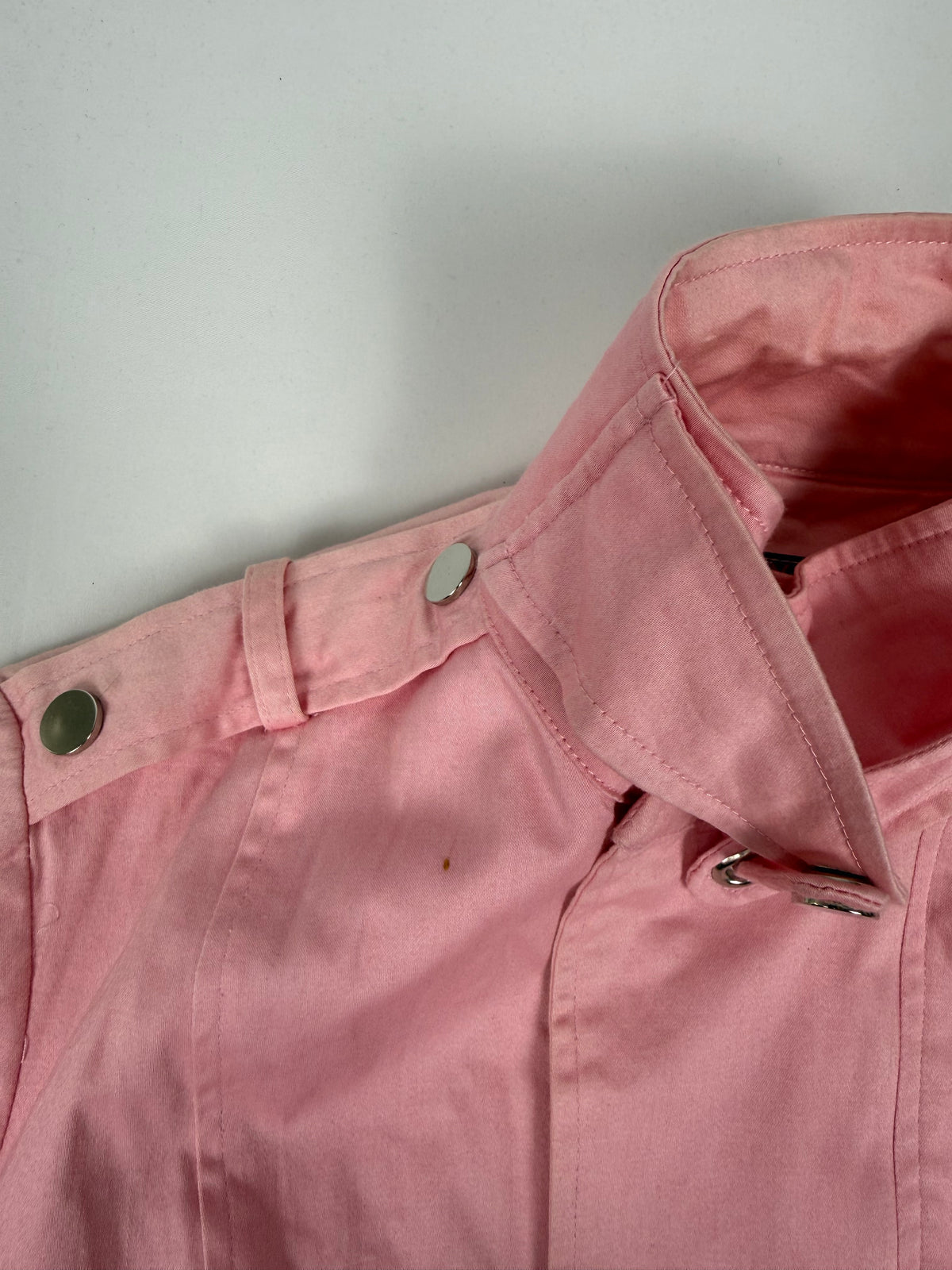 Pink zip up biker jacket (S)