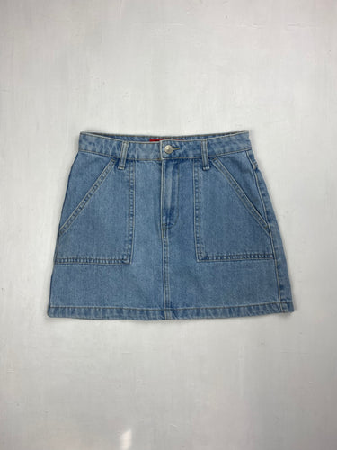 Blue denim mini skirt (XS)