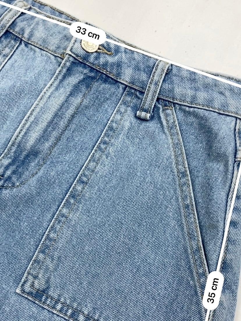 Blue denim mini skirt (XS)
