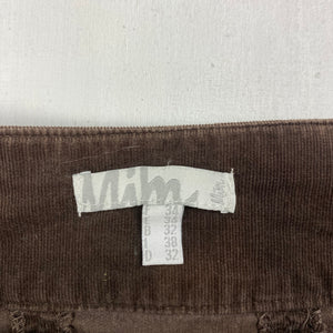 Brown cargo ribbed denim mini skirt (S)