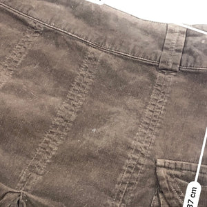 Brown cargo ribbed denim mini skirt (S)