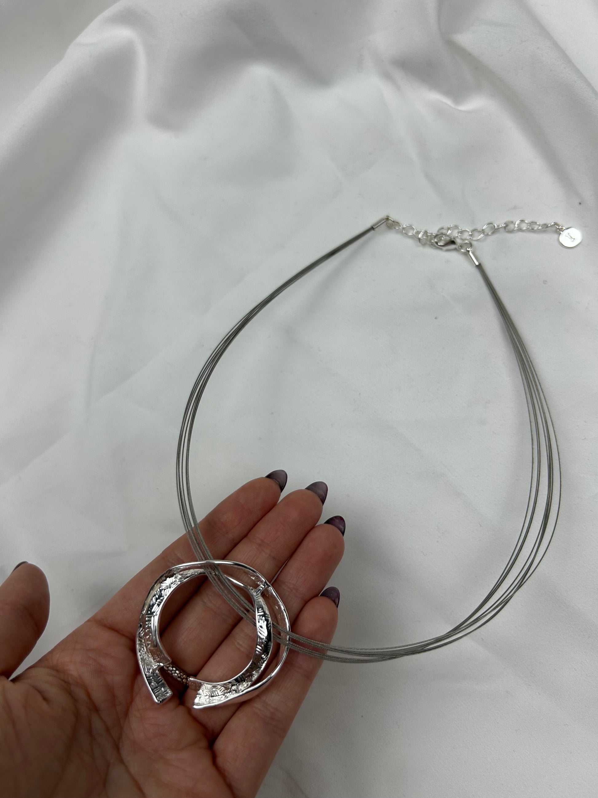 Silver stainless steel pendant necklace
