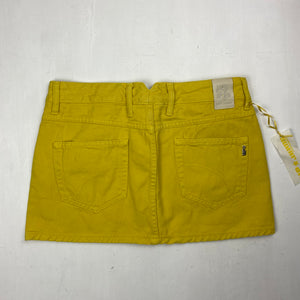 Yellow denim low rise mini skirt (S/M)