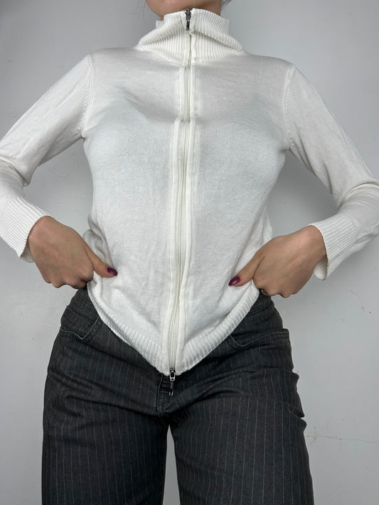 White zip up jumper (XS)