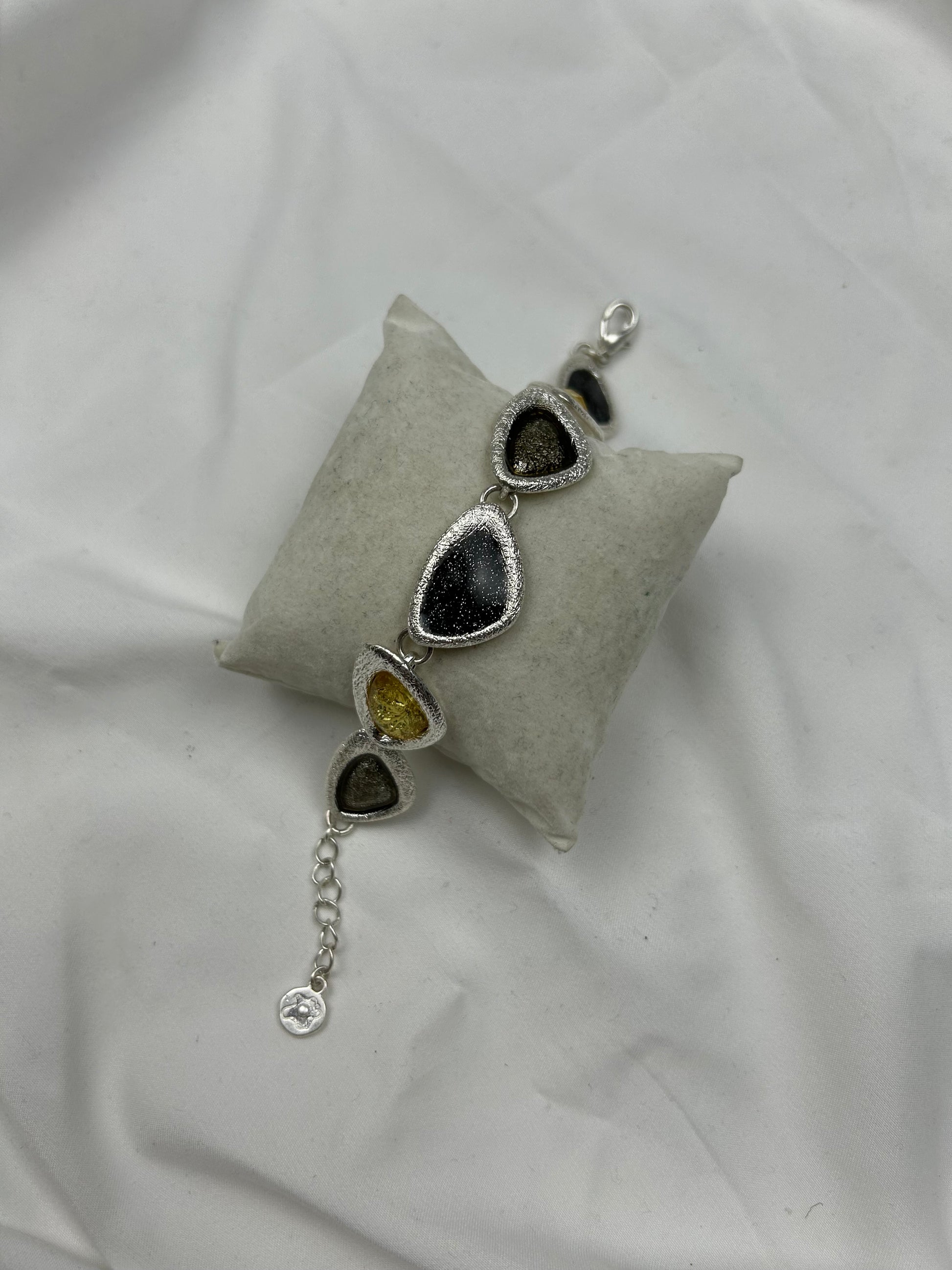 Silver stainless steel pearls necklace + bracelet set