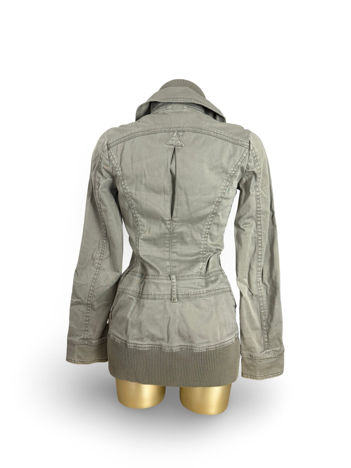 Veste ajustée 100 % coton kaki (L)