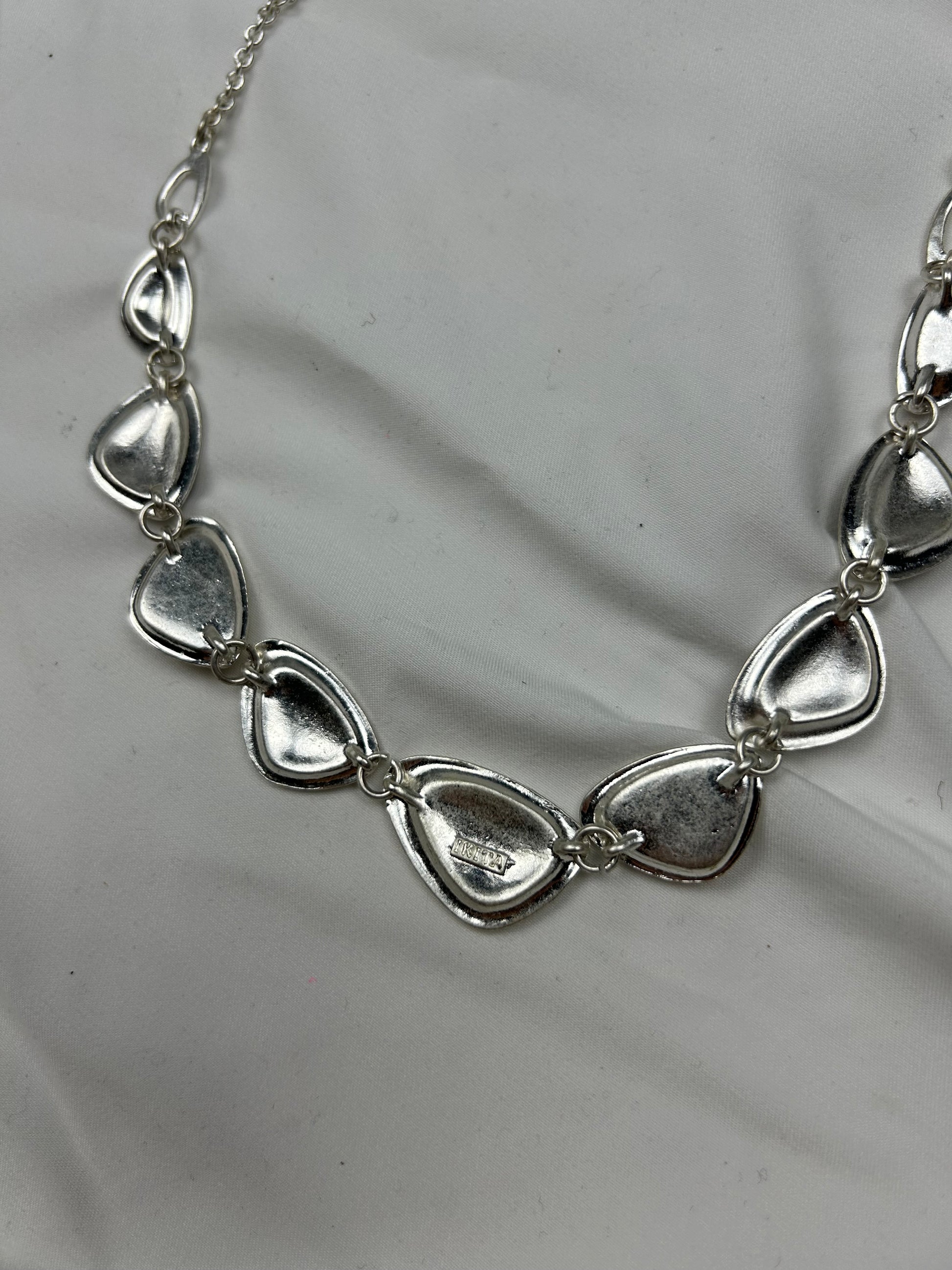 Silver stainless steel pearls necklace + bracelet set